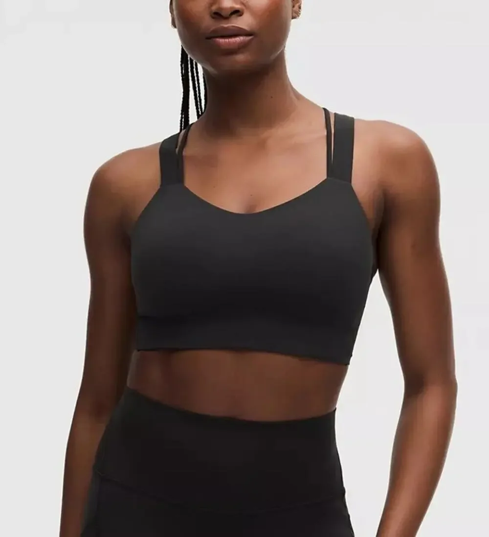 Lululemon Like a Cloud Longline Sports Bra Size 6 Black D/DD Yoga Pilates Gym